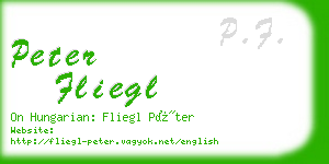 peter fliegl business card